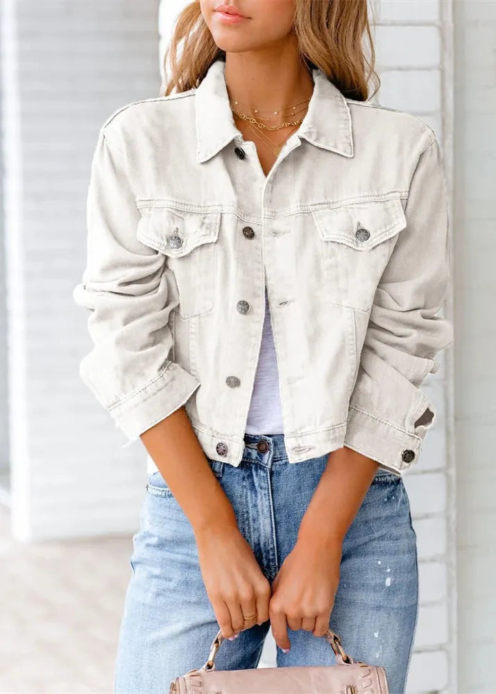 Pure Color Women's Denim Jacket