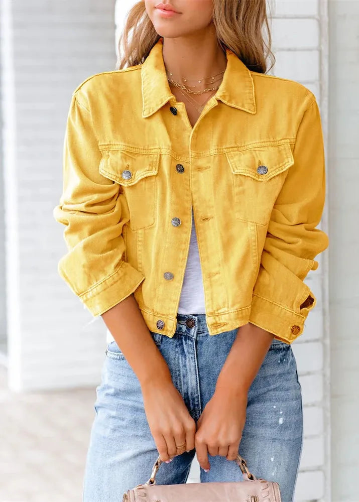 Pure Color Women's Denim Jacket