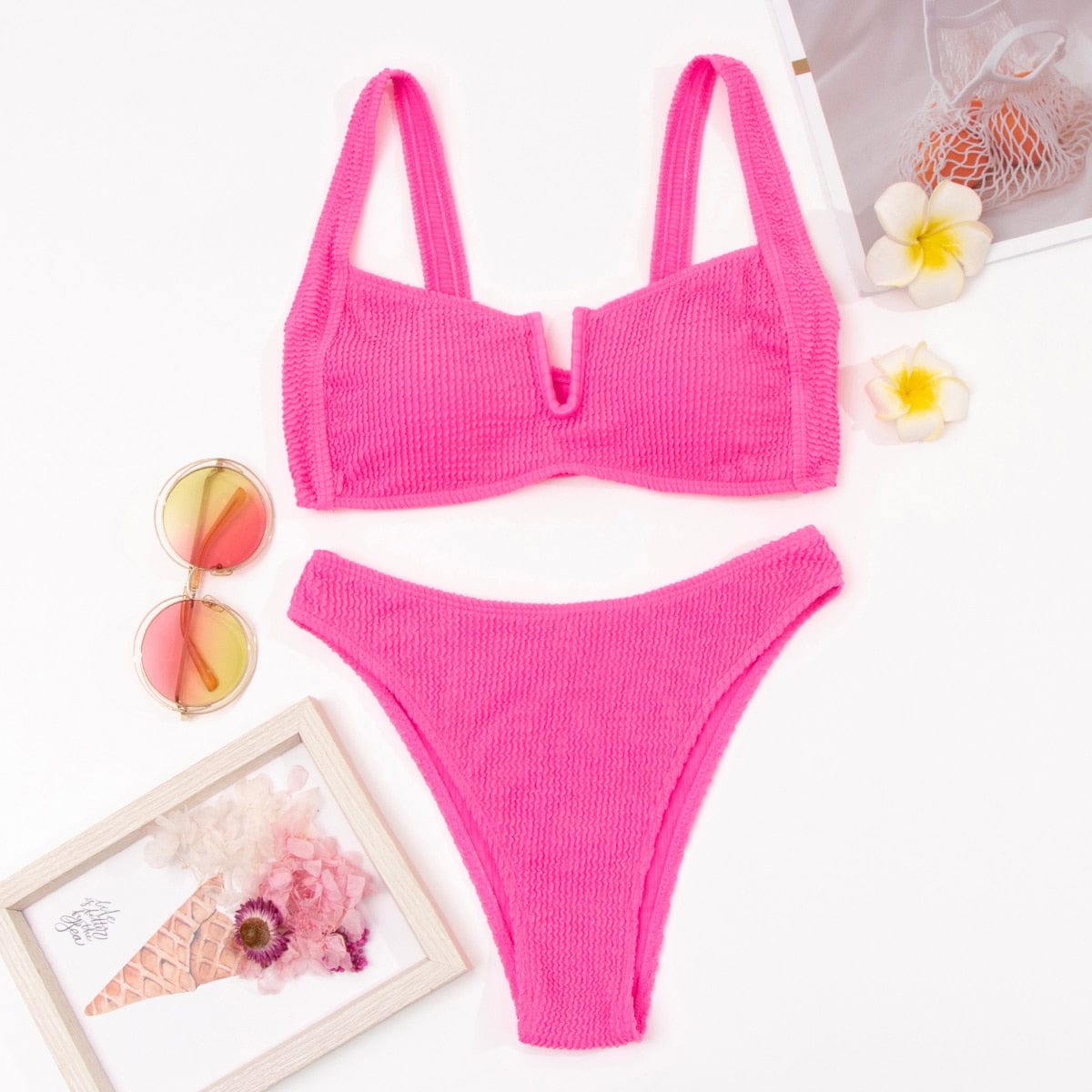 Teonclothingshop Push Up Bikini 2023 Women's Swimwear Solid Color Swimwear