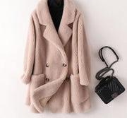 Teonclothingshop Real Fur Coat High Quality Australian Women's Woolen Coats