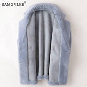 Teonclothingshop Real Fur Coat High Quality Australian Women's Woolen Coats