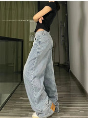 Teonclothingshop Retro Vibes: American-Style Baggy High-Waisted Jeans