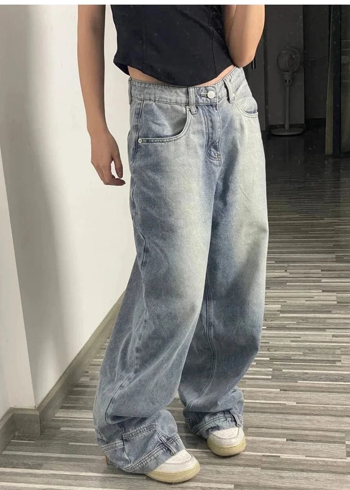 Teonclothingshop Retro Vibes: American-Style Baggy High-Waisted Jeans