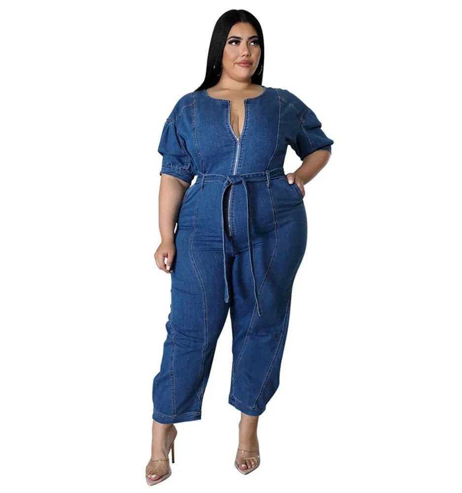 Teonclothingshop Revamp Your Style with our Plus Size Denim Jumpsuit