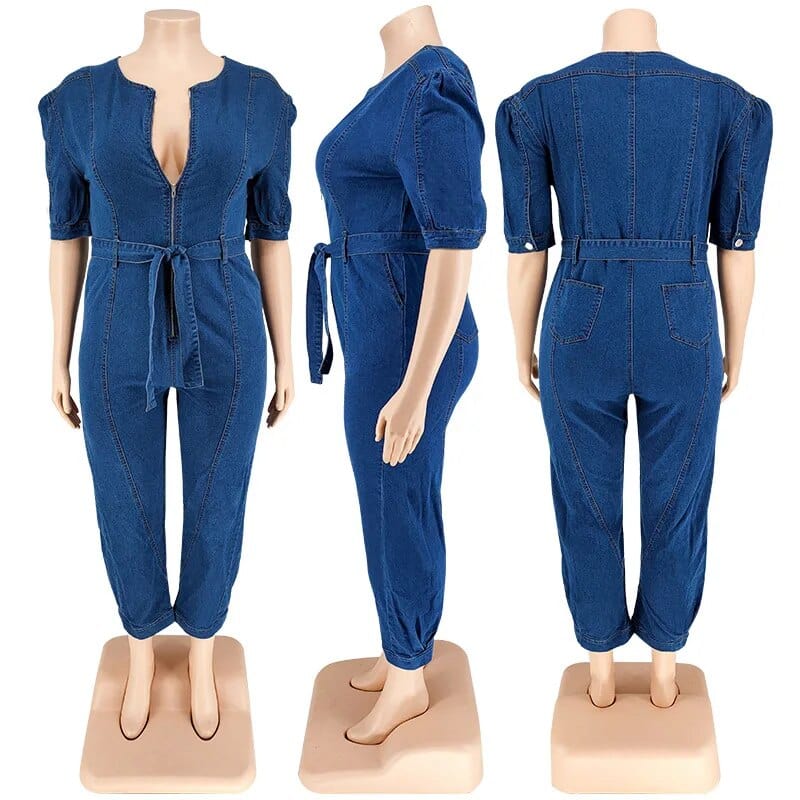 Teonclothingshop Revamp Your Style with our Plus Size Denim Jumpsuit