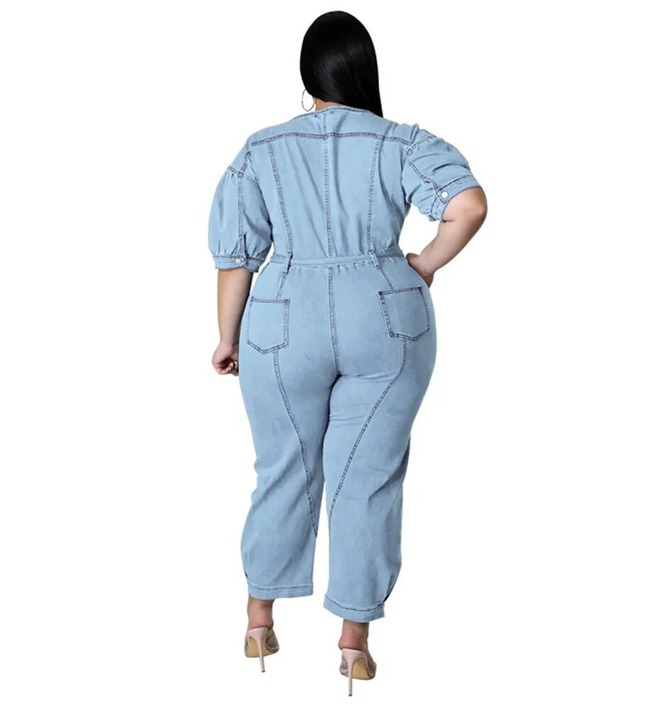 Teonclothingshop Revamp Your Style with our Plus Size Denim Jumpsuit