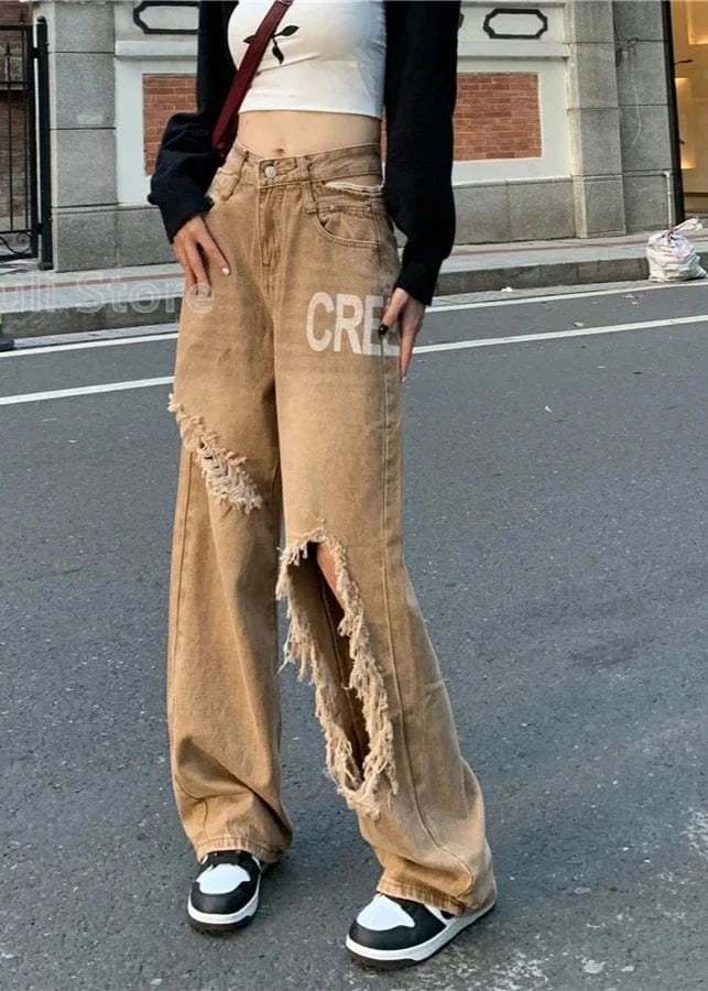 Ripped Baggy Jeans Women