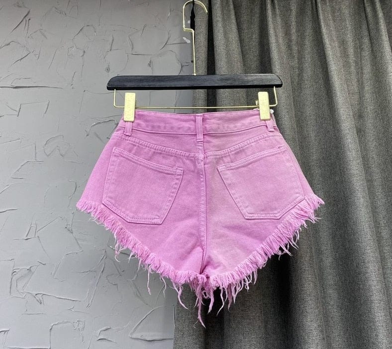 Teonclothingshop Sea hot shorts for women, new summer 2023 pink red denim shorts