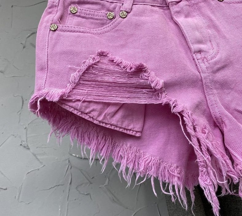 Teonclothingshop Sea hot shorts for women, new summer 2023 pink red denim shorts