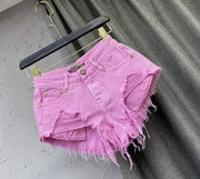 Teonclothingshop Sea hot shorts for women, new summer 2023 pink red denim shorts