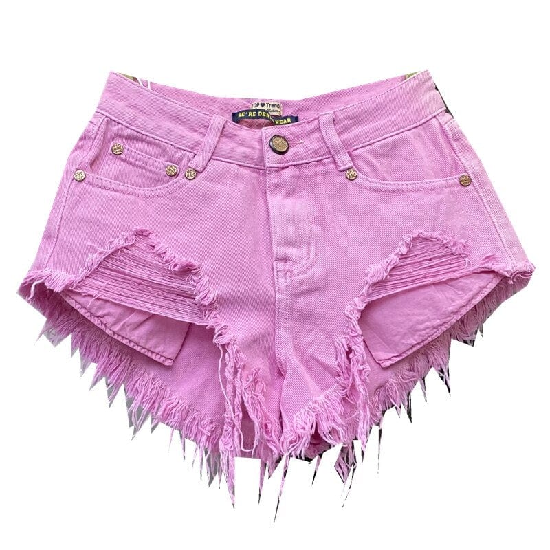 Teonclothingshop Sea hot shorts for women, new summer 2023 pink red denim shorts