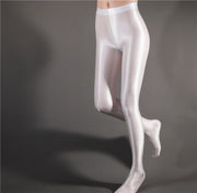 Teonclothingshop white / M Shiny Opaque Tights Shiny high-waisted tights-socks