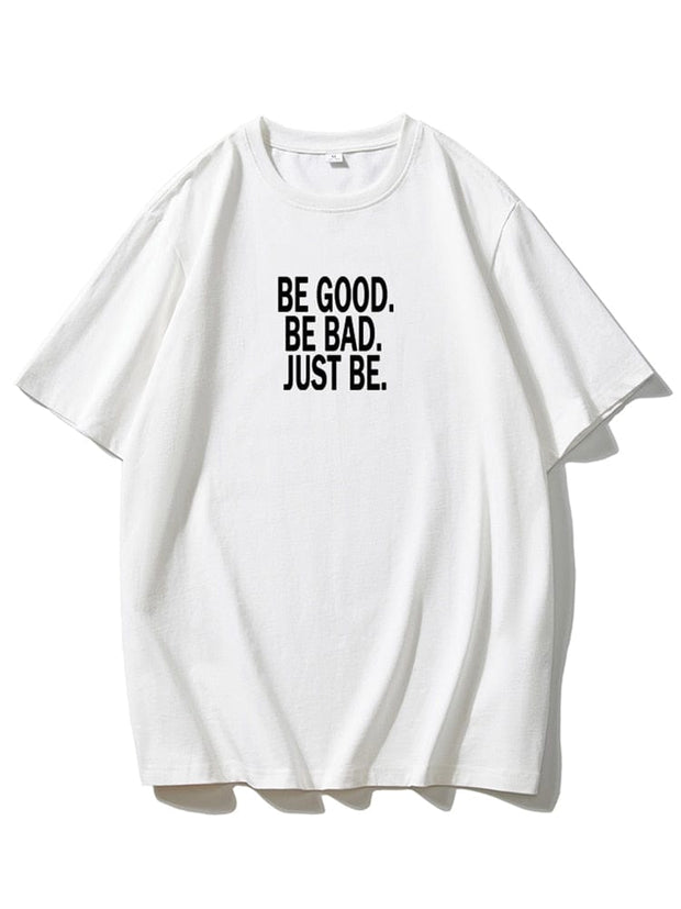 Teonclothingshop White / M Simple, trendy, loose-fitting short-sleeved t-shirt with printed letters