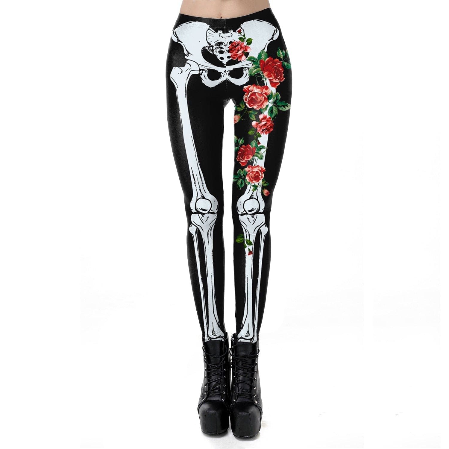 Teonclothingshop Skeleton Women's Leggings Cosplay Sexy Elastic Tight Pants