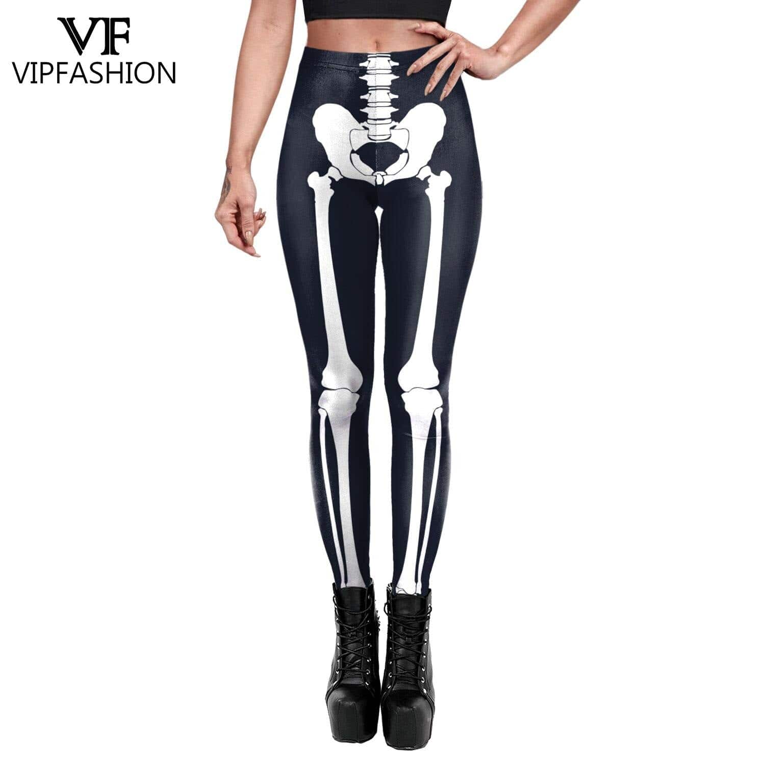 Teonclothingshop Skeleton Women's Leggings Cosplay Sexy Elastic Tight Pants