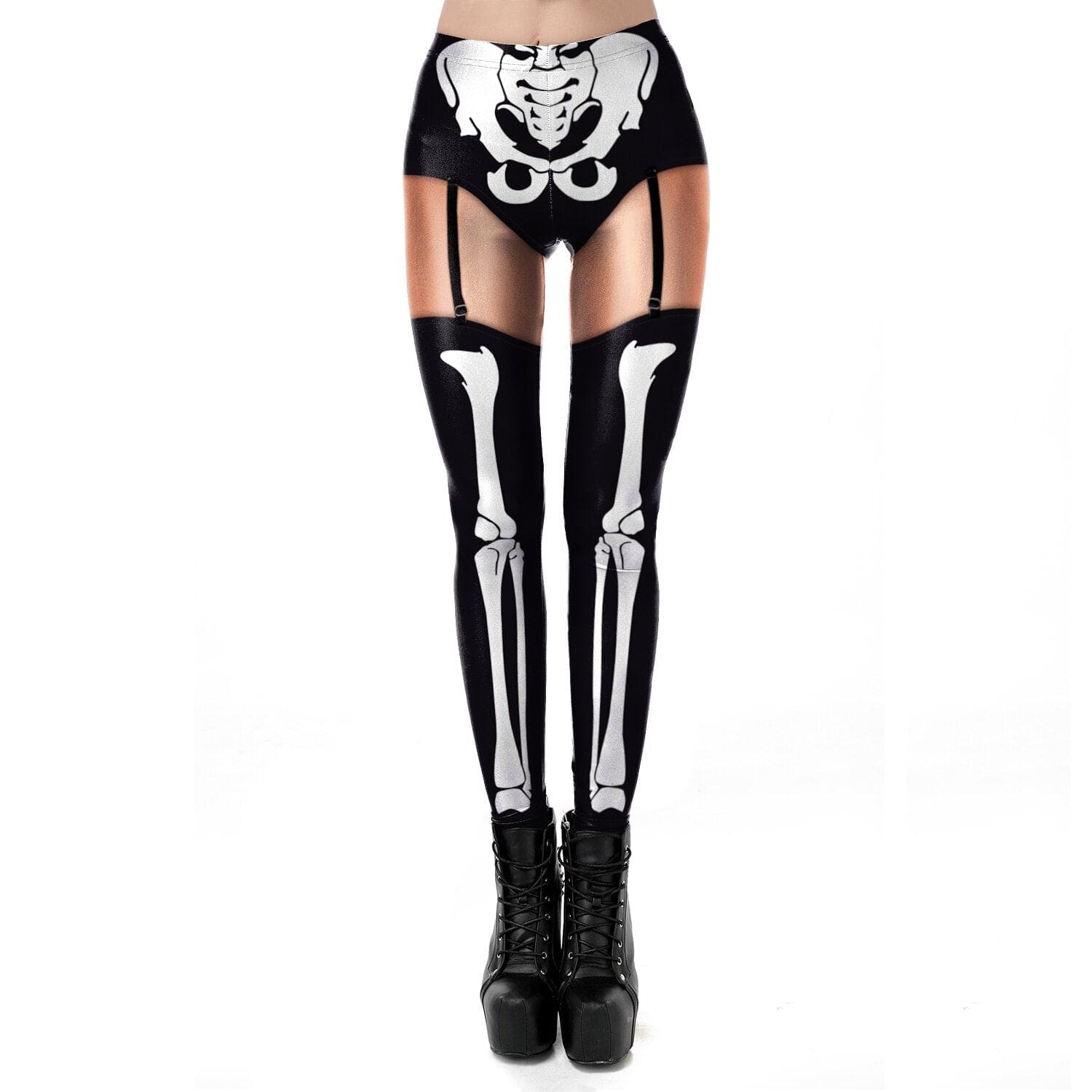 Teonclothingshop Skeleton Women's Leggings Cosplay Sexy Elastic Tight Pants