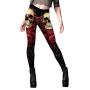 Teonclothingshop Skeleton Women's Leggings Cosplay Sexy Elastic Tight Pants