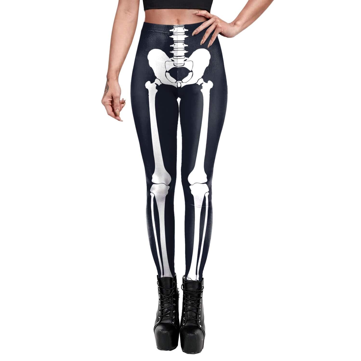 Teonclothingshop Skeleton Women's Leggings Cosplay Sexy Elastic Tight Pants