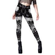 Teonclothingshop Skeleton Women's Leggings Cosplay Sexy Elastic Tight Pants