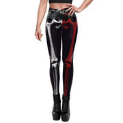 Teonclothingshop Skeleton Women's Leggings Cosplay Sexy Elastic Tight Pants