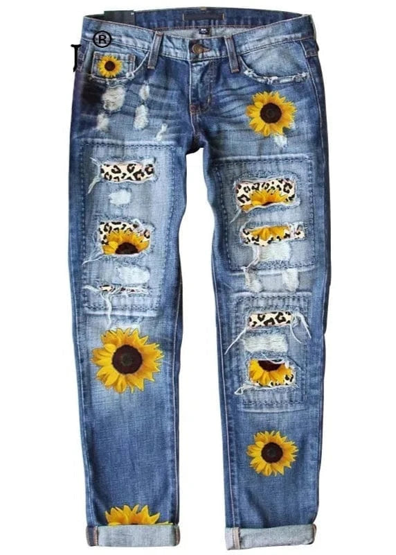 Slim Printed Jeans For Women