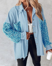 Teonclothingshop Spring Glam: Sequin Long Sleeve Shirt