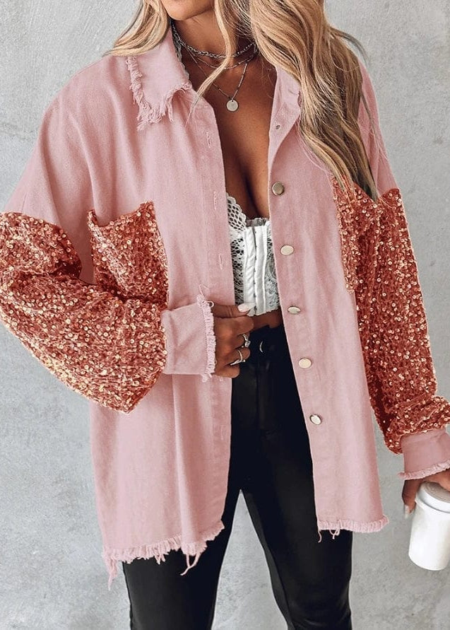 Teonclothingshop Spring Glam: Sequin Long Sleeve Shirt