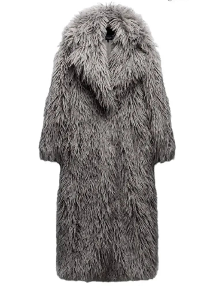 Teonclothingshop Stay Warm in Style: Women’s Long Fluffy Faux Fur Coat