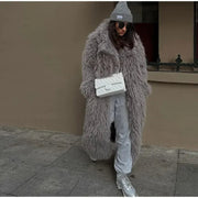 Teonclothingshop Stay Warm in Style: Women’s Long Fluffy Faux Fur Coat