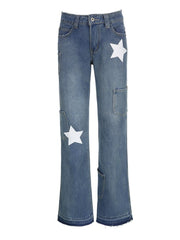 Teonclothingshop Straight denim pants with seams on the pockets Women's, Casual pants