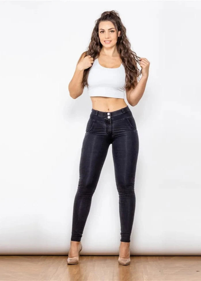 Straight leg denim jeans women