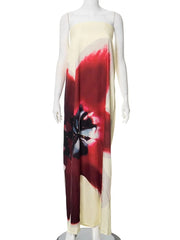 Teonclothingshop Strapless Floral Maxi Dress