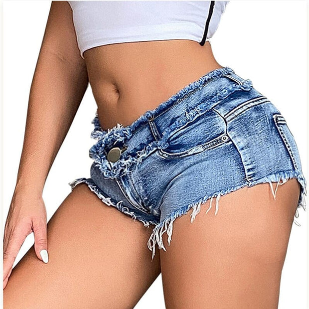 Teonclothingshop Stretchy Women's Denim Shorts Summer 2023 Low Waist Jeans Sale