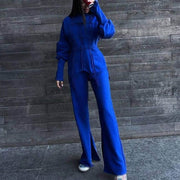 Teonclothingshop Stylish Active Jogger Irregular Shape Tracksuit, Women's Solid Color Round Neck Tracksuit