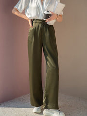 Teonclothingshop Summer 2023 New Women's High Waisted Silk Satin Pants