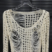 Teonclothingshop Summer fashion knitted pullover with hollowed out design