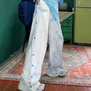 Teonclothingshop Blue / M Summer Hip Hop Tie Up Pants Women's Vintage Casual Wide Leg Pants