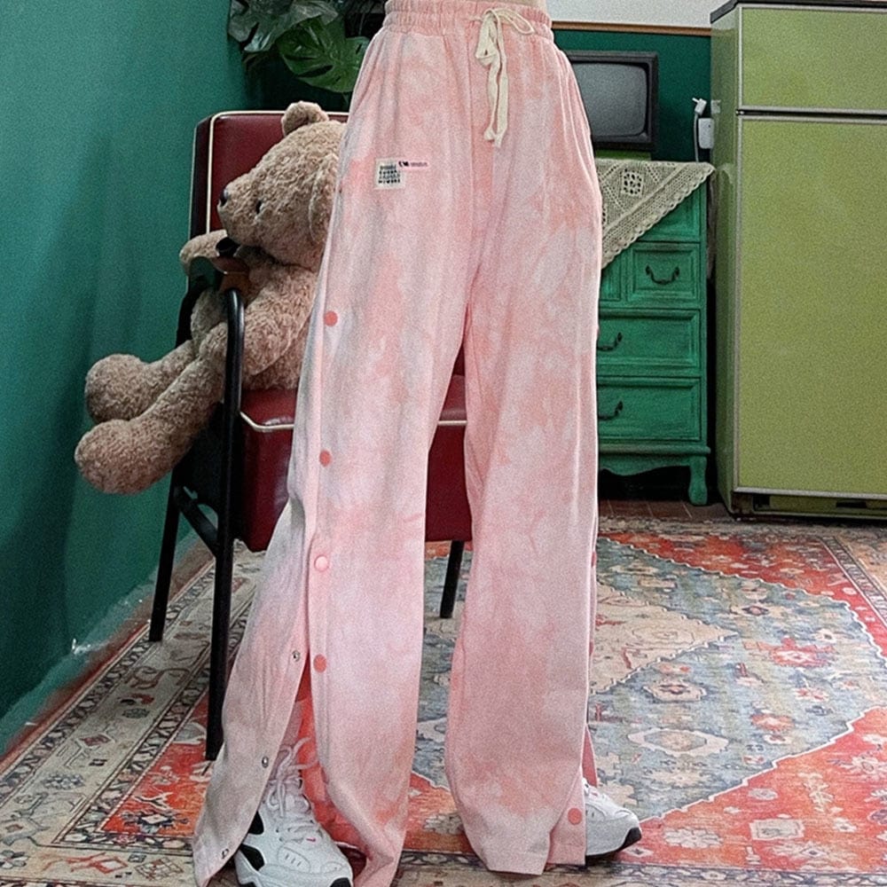 Teonclothingshop Summer Hip Hop Tie Up Pants Women's Vintage Casual Wide Leg Pants