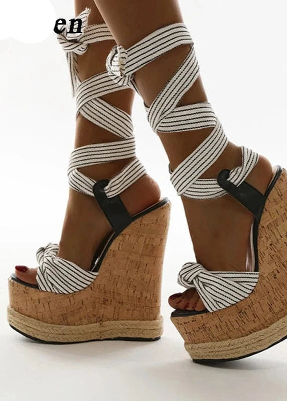 Teonclothingshop Summer plain sandals with a platform
