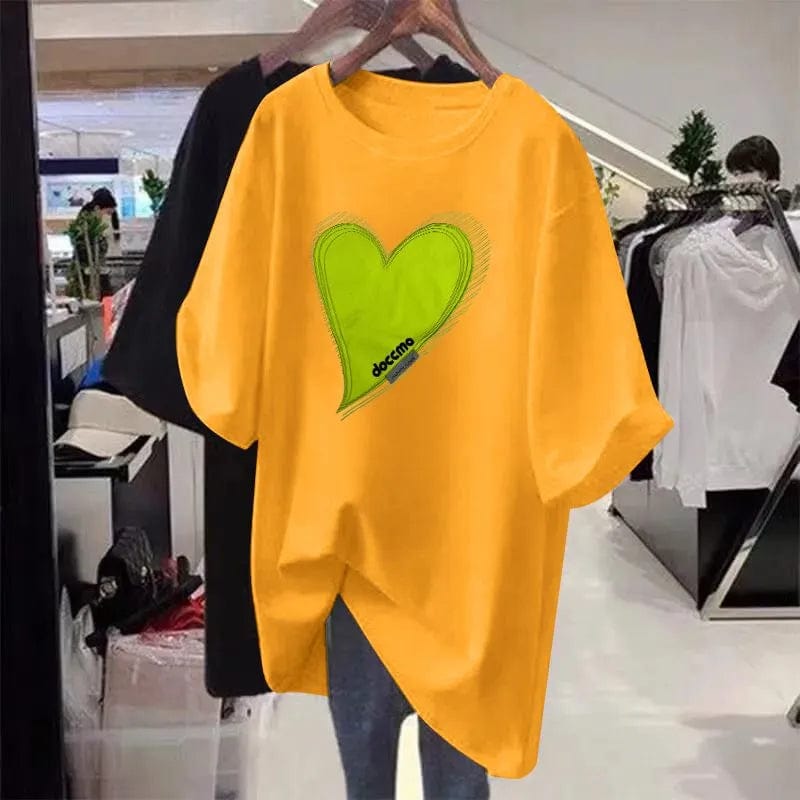 Teonclothingshop Yellow / M(40-50kg) Summer t-shirts with a larger size print