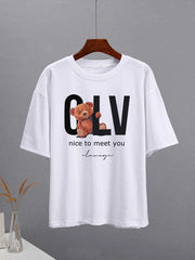 Teonclothingshop Summer wide cotton T-shirts with short sleeves