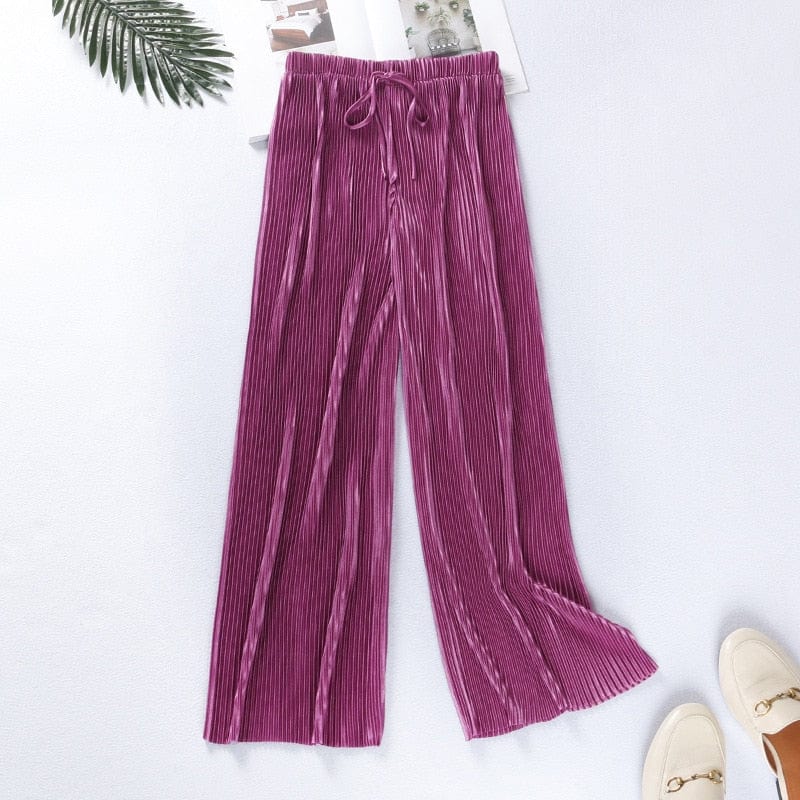 Teonclothingshop Summer wide waist pants. Casual elastic