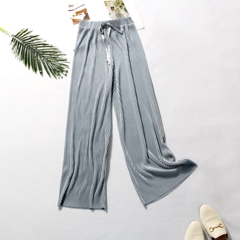 Teonclothingshop Summer wide waist pants. Casual elastic