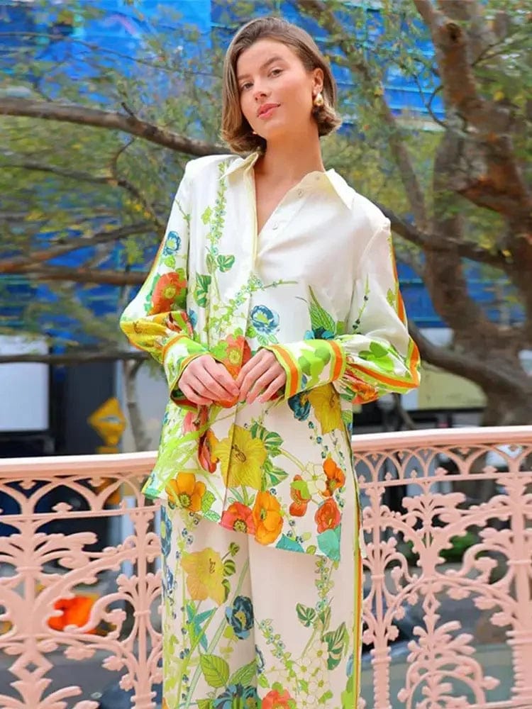 Teonclothingshop Summer women's suit with flower print