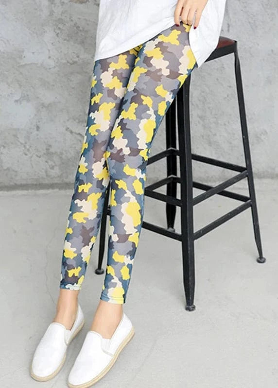 Summer Women's Thin Colorful Printed Leggings