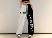 Teonclothingshop White Black / S 40kg-50kg Sweatpants original personality Women's fashion Hip-hop pants with print