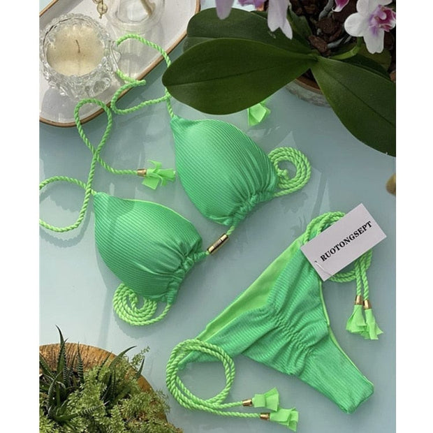 Teonclothingshop 8246 / S Swimwear Thong Bikini Set 2022