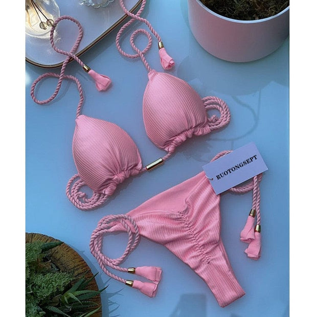 Teonclothingshop 8240 / S Swimwear Thong Bikini Set 2022
