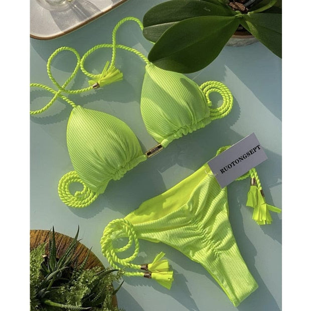 Teonclothingshop 8256 / S Swimwear Thong Bikini Set 2022