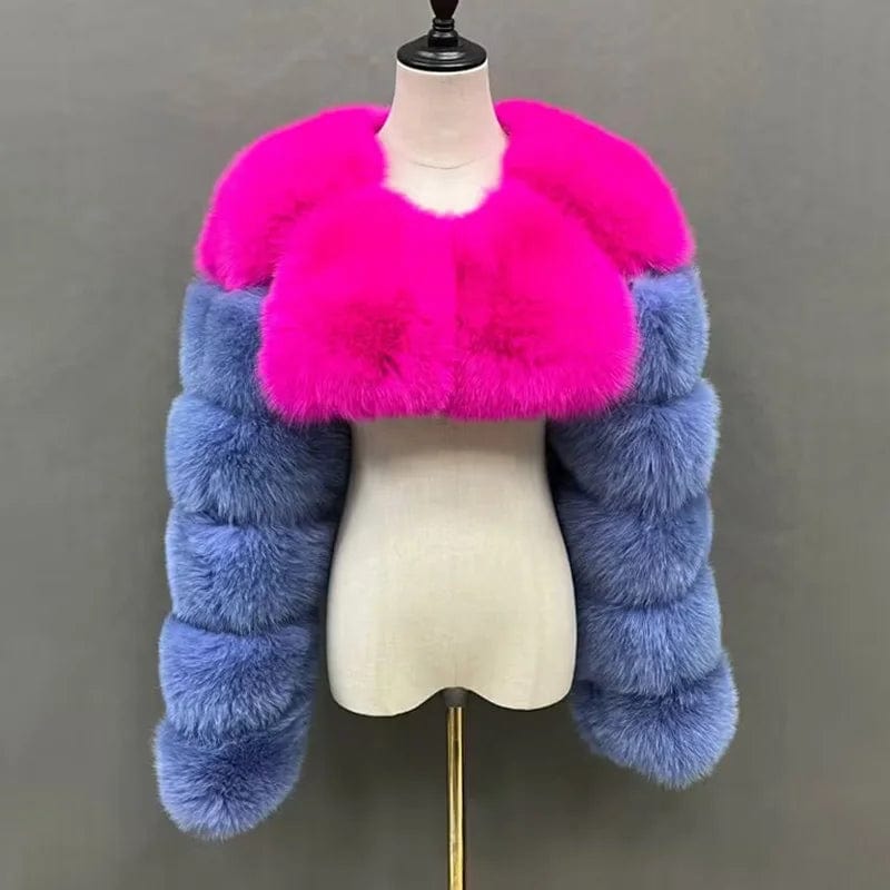 Teonclothingshop Thick warm cropped fur coat made of natural fur